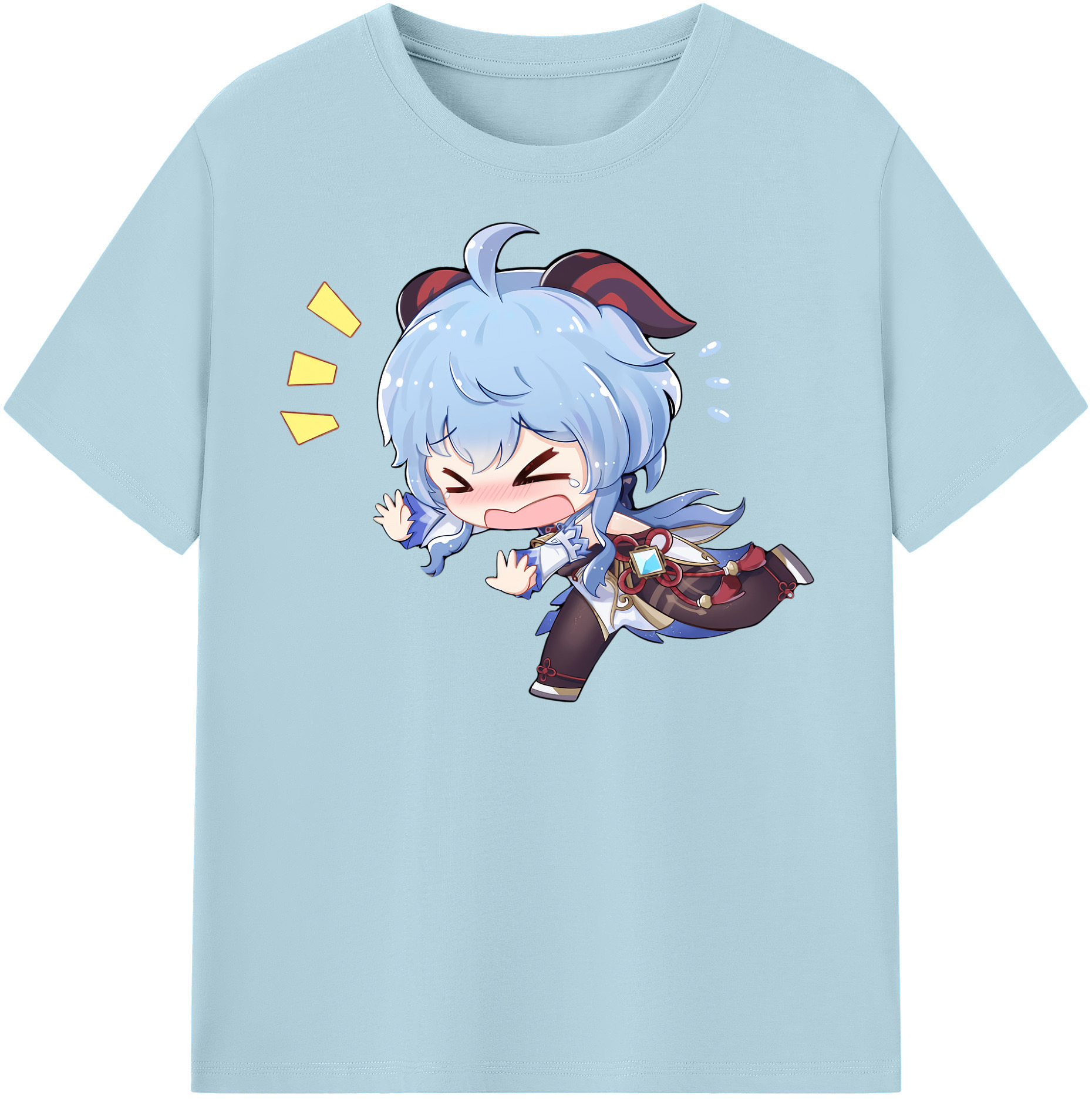 げんし神 甘雨 かんう genshin Ganyu 綿100％半袖Tシャツ（フロントプリント）